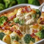 Keto broccoli chicken cheese casserole