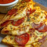 Keto Pepperoni Pizza Quesadillas
