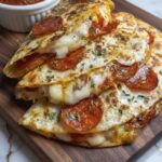 Cheesy Pepperoni Pizza Quesadillas