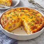 Classic Ham, Cheese & Green Onion Crustless Quiche
