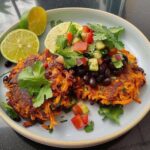 Sweet Potato Fritters with Black Bean Salsa