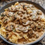 Vegan Mushroom Leek Stroganoff