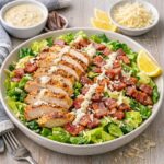 Chicken bacon Caesar salad and dressing