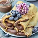 Breakfast Treat Idea: Crepes With Chocolate Pudding