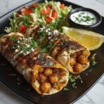 Vegan Sticky Lemon Garlic Chickpea Wraps