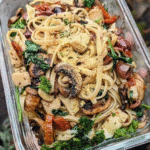 vegan super-quick linguine with mushrooms