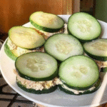 Vegan “Tuna” salad cucumber stacks