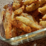 Vegan baked garlic parmesan potato wedges