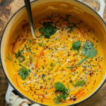 Spicy Sesame Carrot Soup with Red Lentils