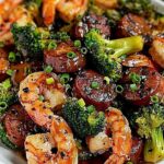 Keto Shrimp, Sausage & Broccoli Skillet