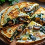 Vegan Spinach Mushroom Quesadillas