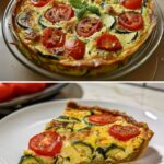 Vegan Crustless Zucchini Tomato Quiche