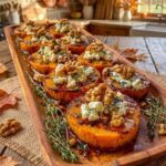 Honey Glazed Sweet Potatoes with Goat Cheese and Walnuts