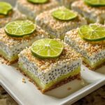 Vegan Coconut Lime Chia Pudding Bars