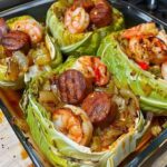 Keto Cajun Shrimp & Sausage Stuffed Cabbage
