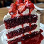 Keto Red Velvet Strawberry Cheesecake