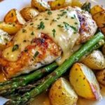 Honey Mustard Chicken with Roasted Asparagus and Cheese