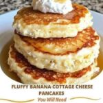 Fluffy Banana Cottage Cheese Pancakes