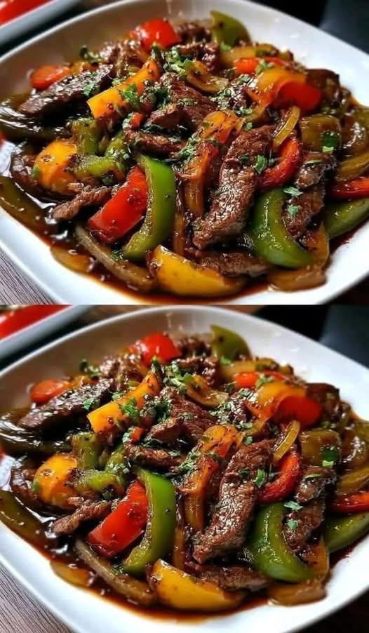 Sizzling Chinese Pepper Steak with Onions