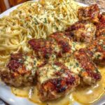Creamy Garlic Butter Chicken & Linguine in Alfredo Sauce