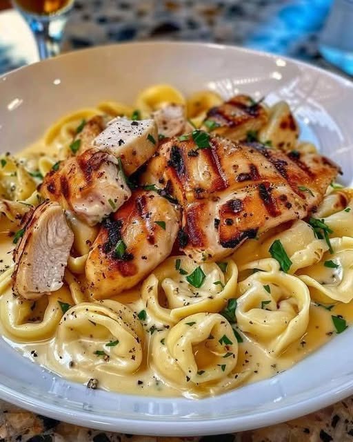 Lemon Garlic Butter Chicken with Creamy Parmesan Pasta