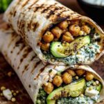 Vegan Grilled Zucchini and Chickpea Wrap with Herbed Vegan Yogurt