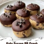 Keto No-Bake Frozen Peanut Butter Greek Yogurt Cookie Dough Bites