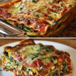 Vegan Cheesy Spinach Zucchini Lasagna