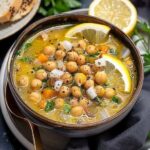 Vegan Greek Chickpea Soup with Lemon (Revithia)
