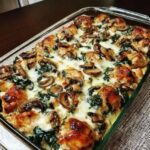 Chicken Spinach and Mushroom Bake (Easy Low-Carb High-Protein Dinner)
