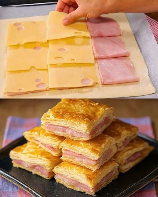 Air Fryer Ham and Cheese Puff Pastry