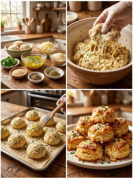 Cheesy Garlic & Herb Stuffed Biscuits