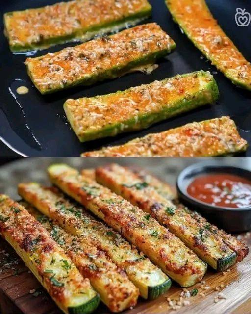 Crispy Baked Parmesan Zucchini Sticks (High-Protein, Low-Carb)