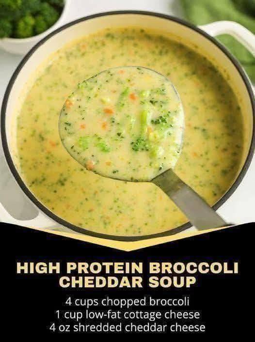 High-Protein Broccoli Cheddar Soup