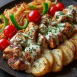 High-Protein Ultimate Creamy Garlic Chicken Bowl With Roasted Potatoes