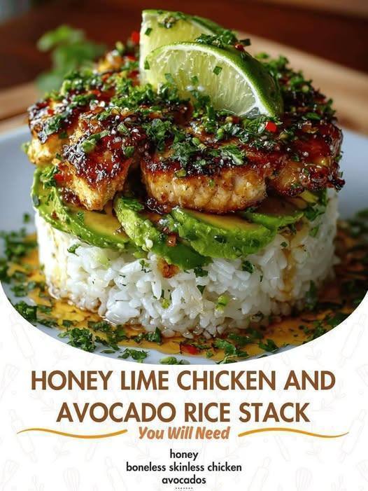 Honey Lime Chicken & Avocado Rice Stack (High-Protein)