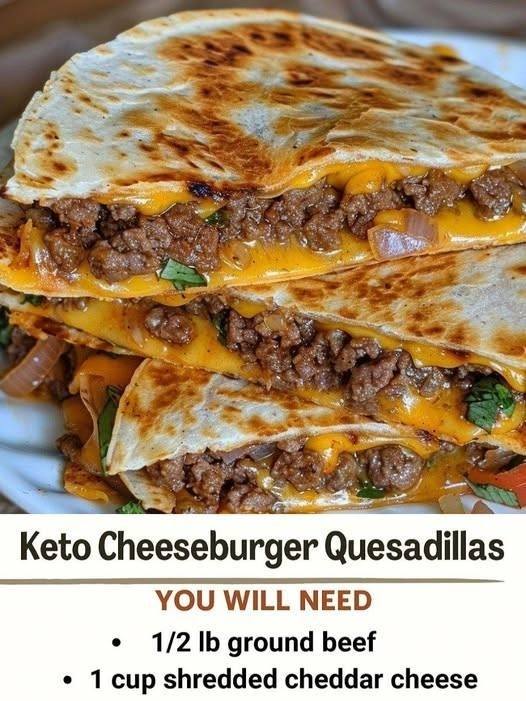 Keto Cheeseburger Quesadillas