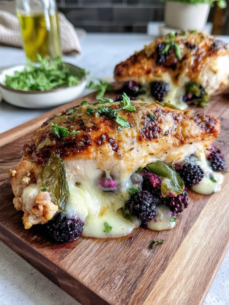 Keto Melty Blackberry Jalapeño Stuffed Chicken