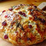 Keto No-Knead Rosemary Cranberry Bread