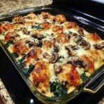Low-Carb Chicken, Spinach & Mushroom Oven Dish