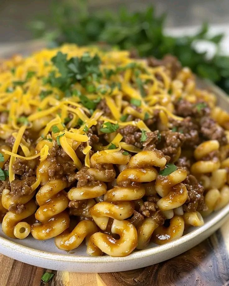 Mediterranean Cheesy Sloppy Cheeseburger Pasta