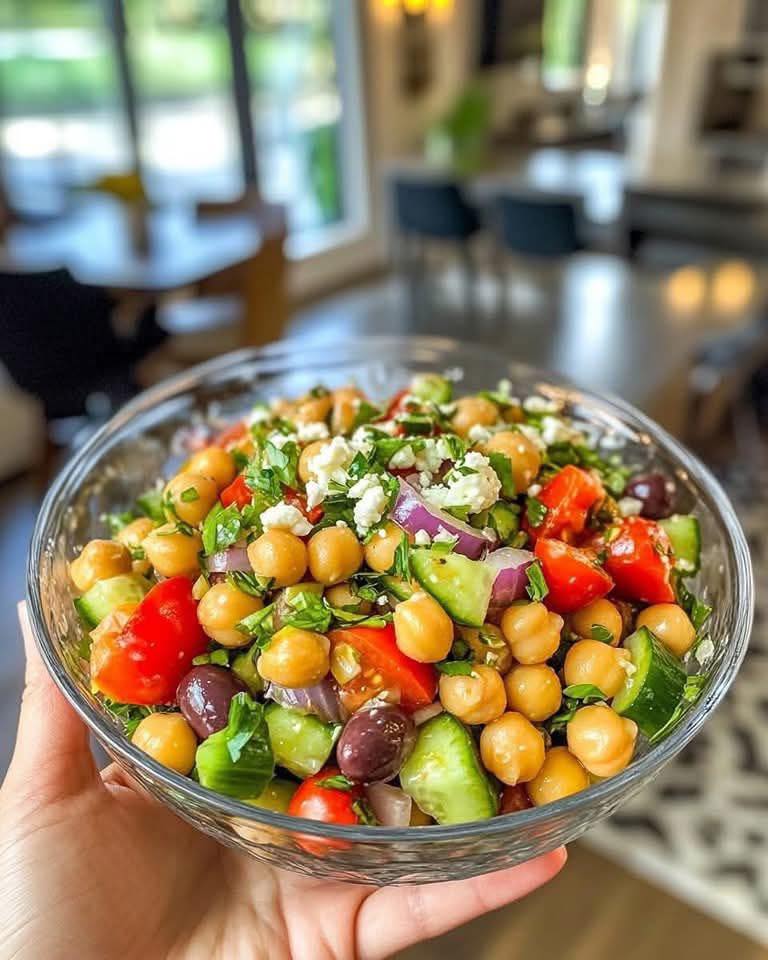 Mediterranean Chickpea Salad with Lemon Tahini Dressing