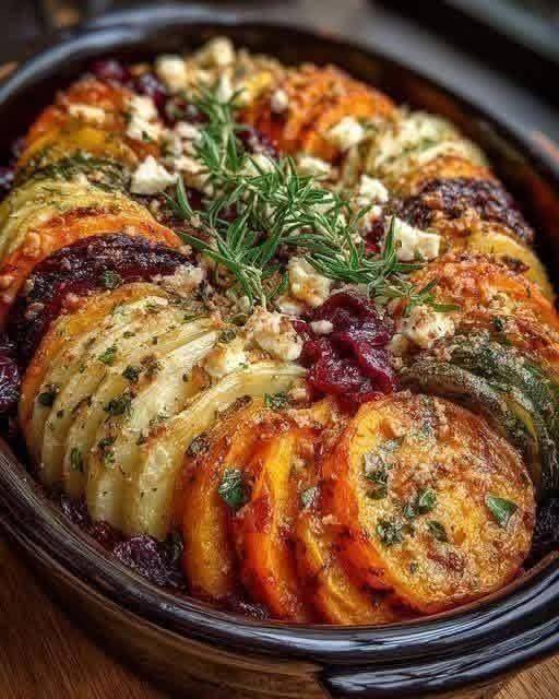 Mediterranean Crispy Roasted Vegetable Stacks