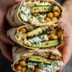 Tzatziki Chickpea Wraps with Cucumber and Fresh Herbs