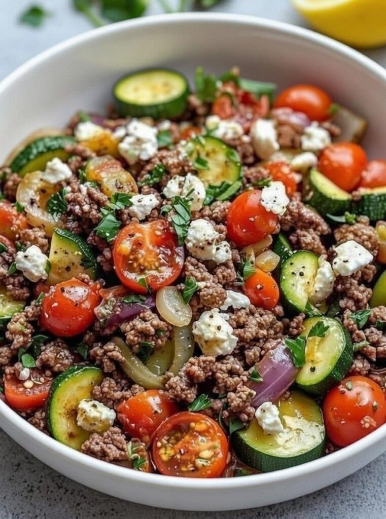 WW Mediterranean Ground Beef Skillet