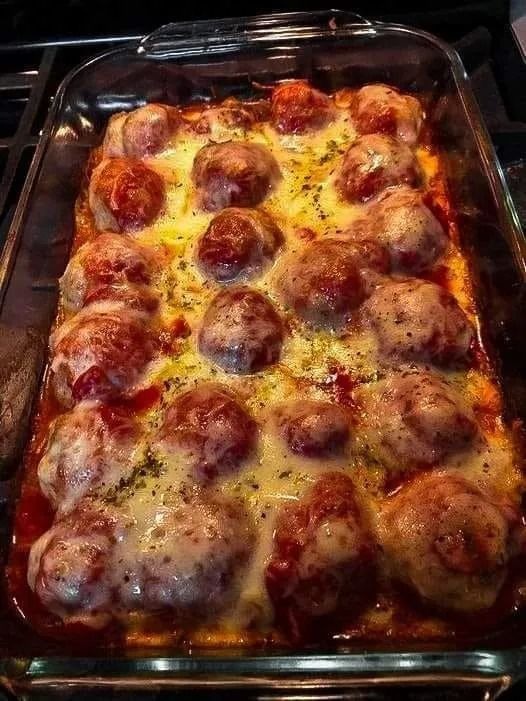 Air Fryer Meatball Casserole