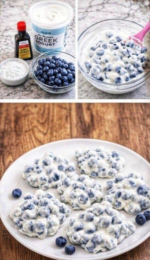 Frozen Blueberry Greek Yogurt Clusters